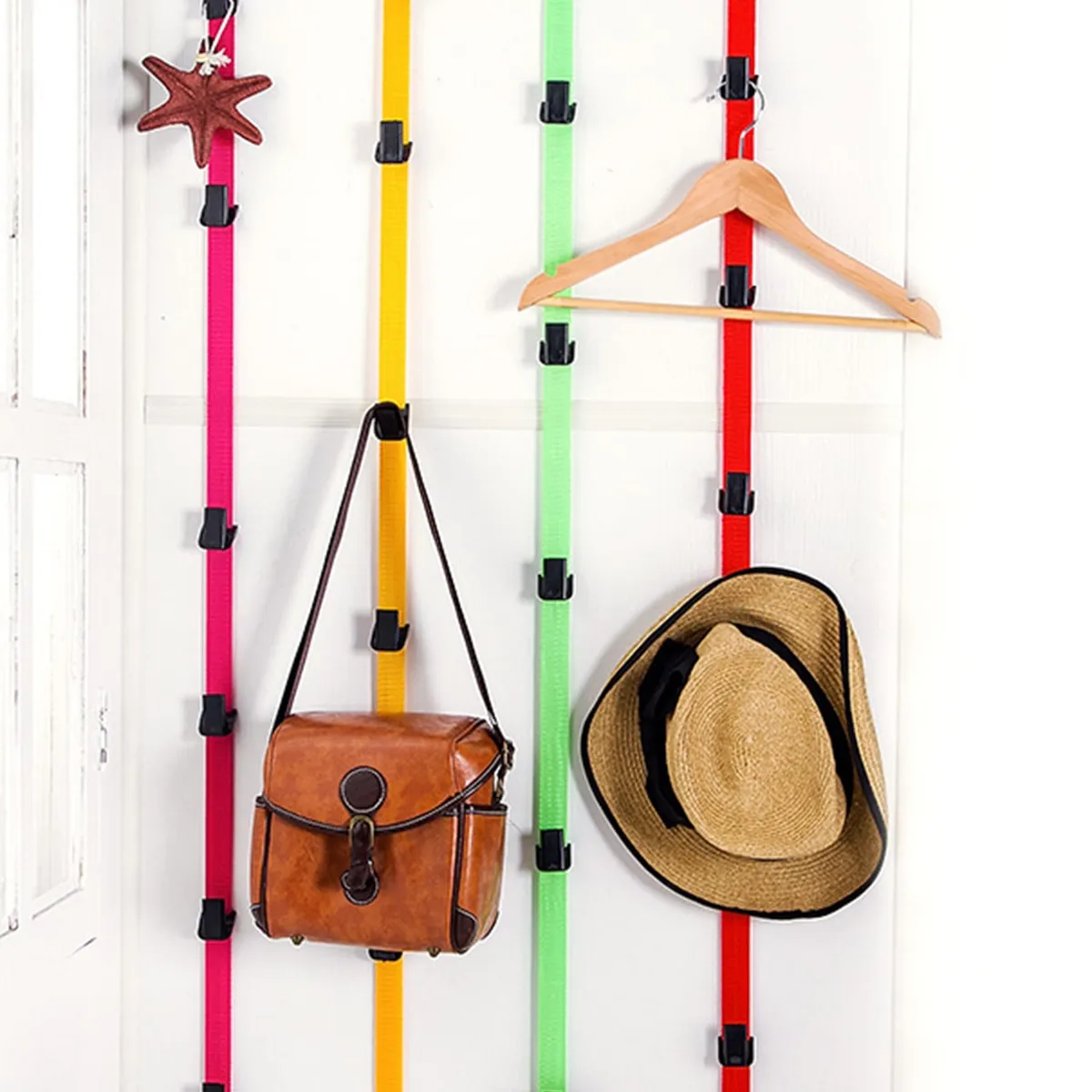 KAST PE - Rack Organizador ™ Colgador Carteras Gorros 7 Ranuras NARANJA