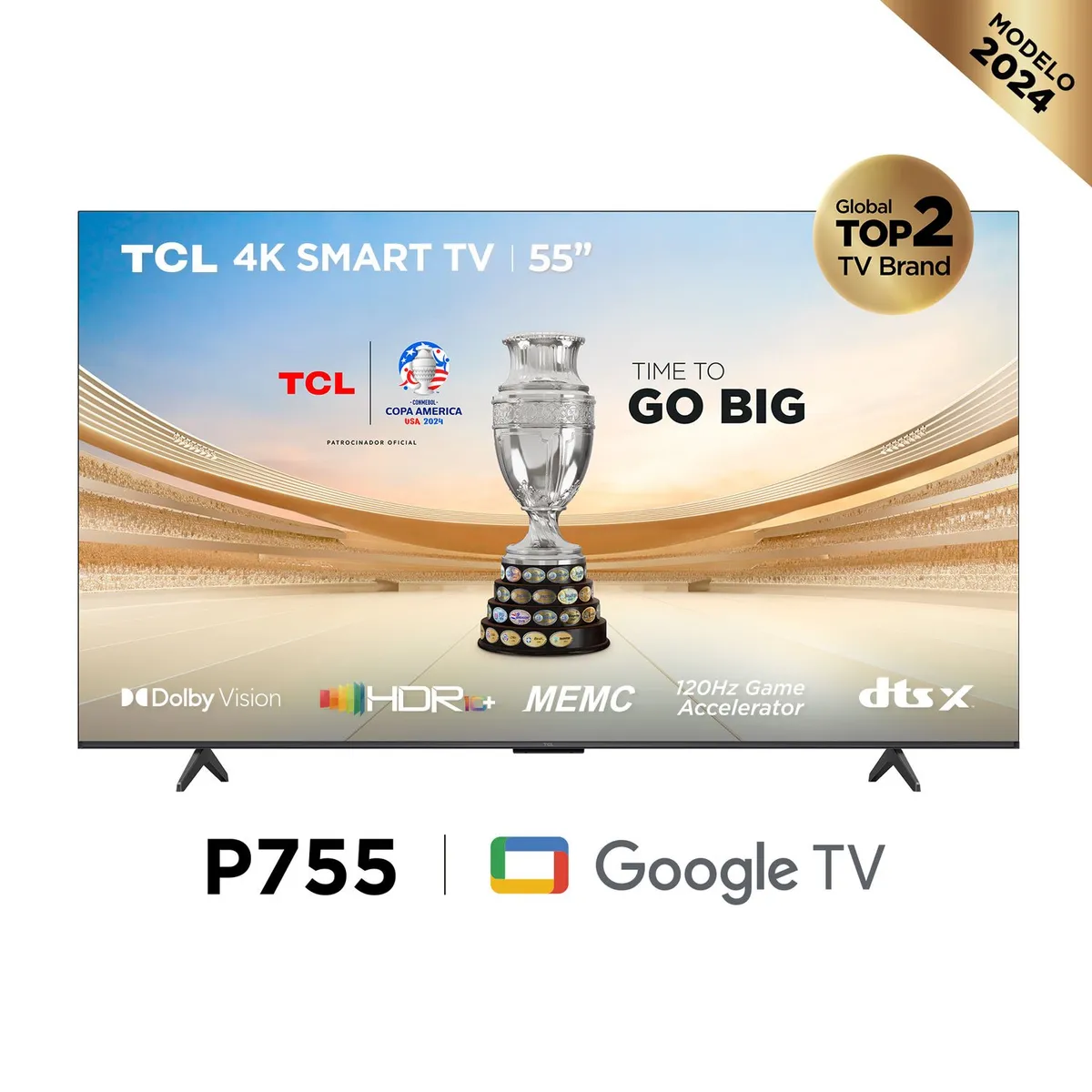 TCL - Televisor TCL Smart UHD 4K 55 Google TV 55P755 Nuevo Modelo - Negro