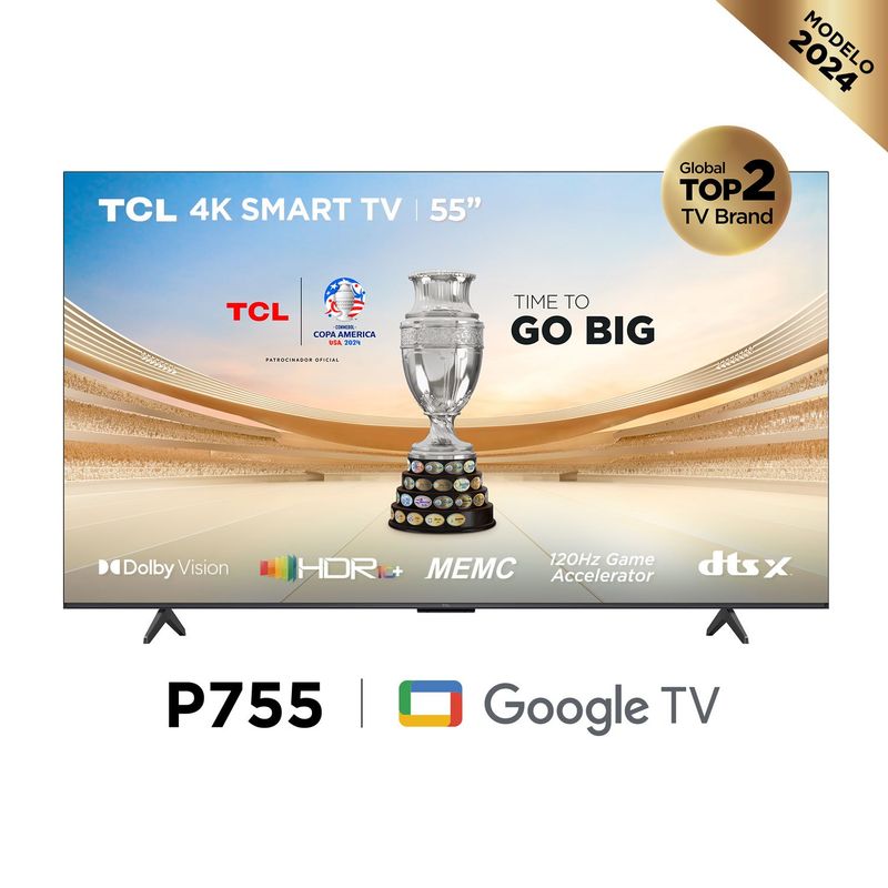 TCL - Televisor TCL Smart UHD 4K 55 Google TV 55P755 Nuevo Modelo - Negro