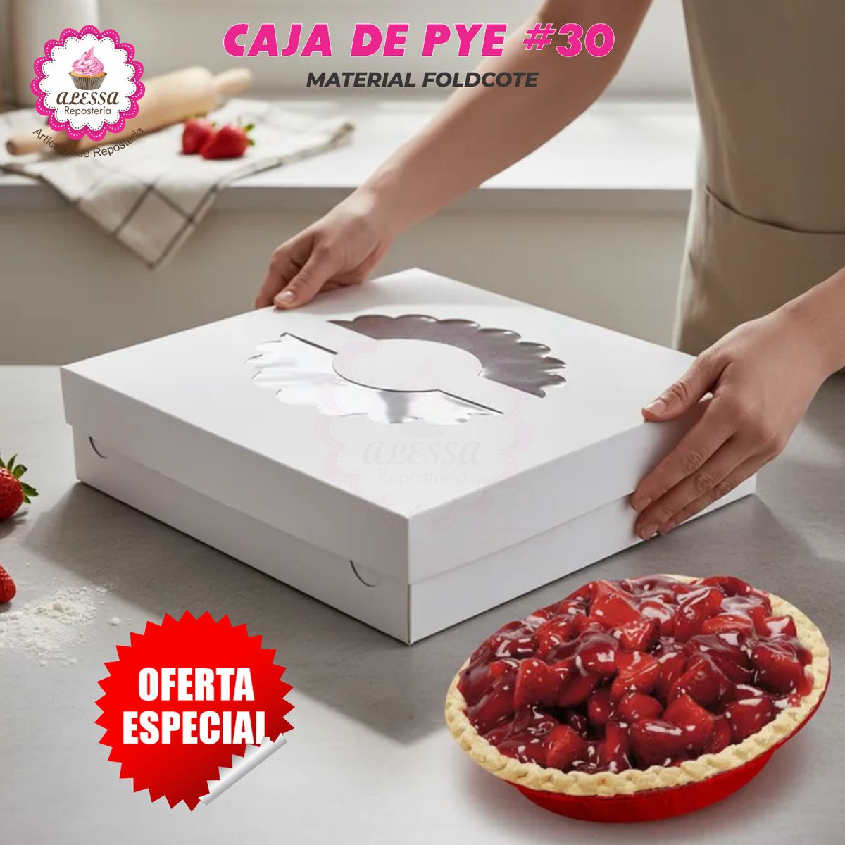 GENERICO - 50 Cajas de Pye de 30 cm. para Repostería