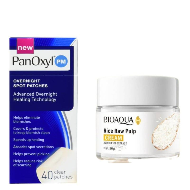 PANOXYL - PACK PARCHES PARA EL ACNE PANOXYL Y CREMA ACLARANTE DE ARROZ