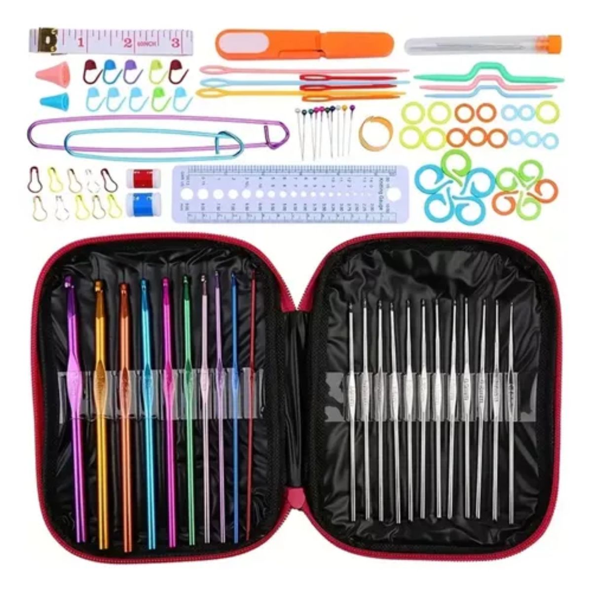 GENERICO - Agujas Crochet Tejido Set de 100 Piezas