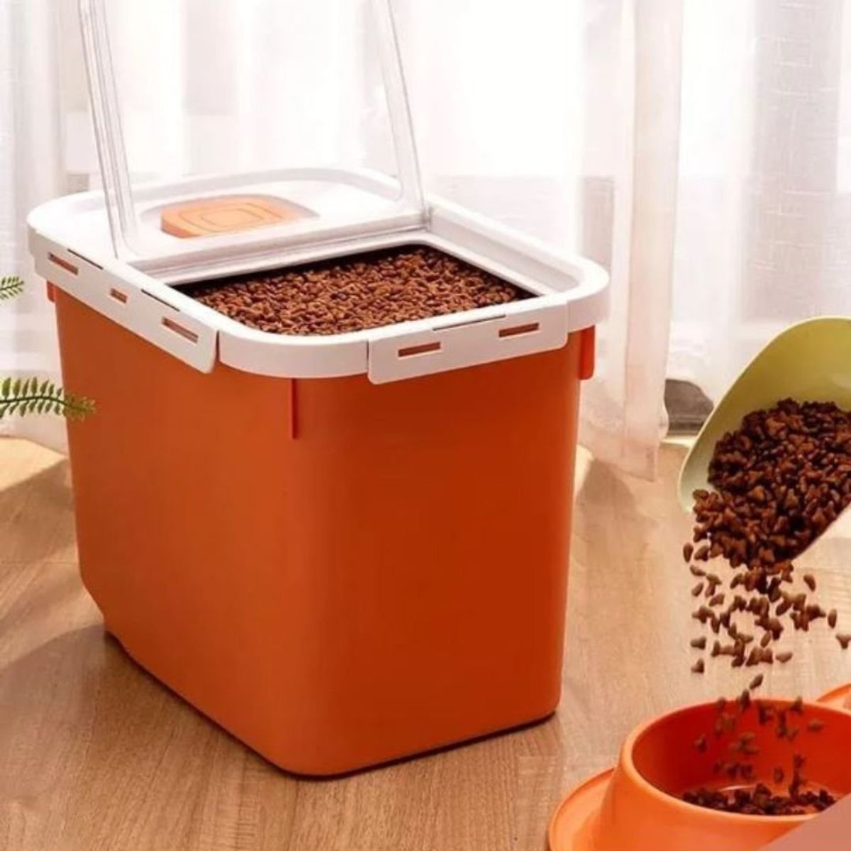 GENERICO - Contenedor de comida hermetico para Mascotas NARANJA