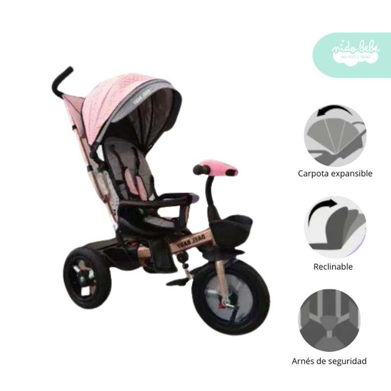 GENERICO - Triciclo musical modelo Dael Deluxe color rosado