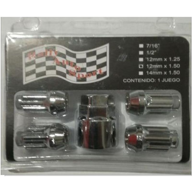 GENERICO - SEGURO DE RUEDA CIEGO  CERRADO CROMADO - 4+1