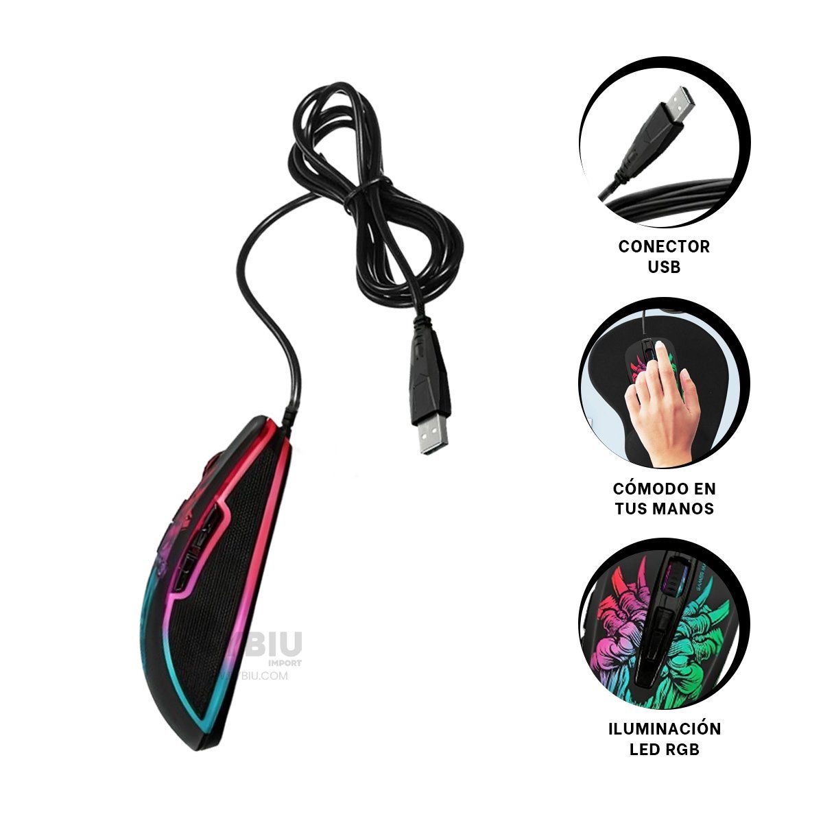 GENERICO - Raton de Conexion USB Color Negro Y+Agendita