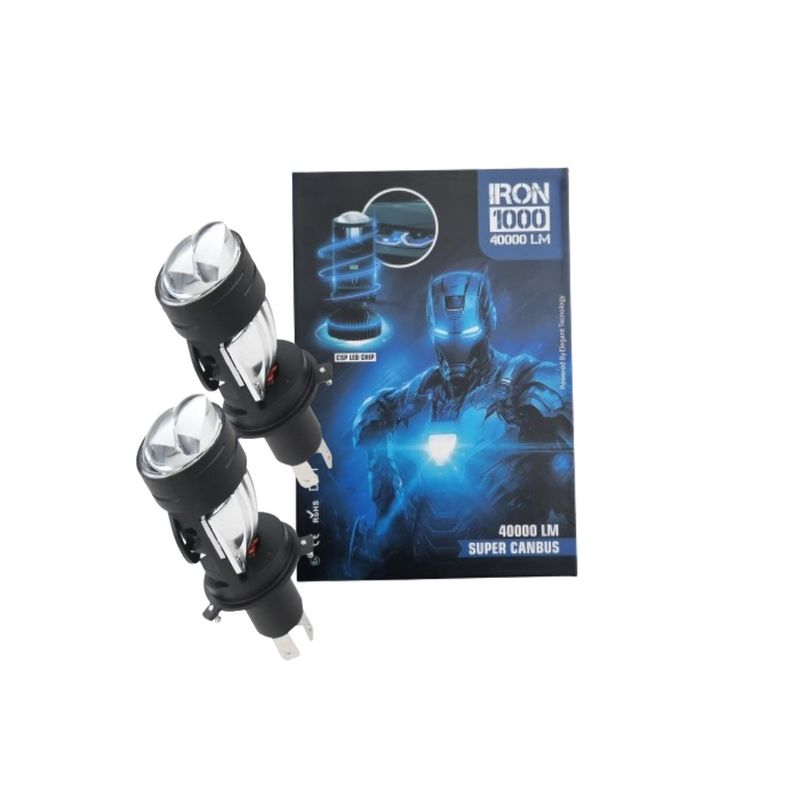 GENERICO - Kit Focos LED Iron1000 H4 40000 Lúmenes con Lupa Ultra Potente