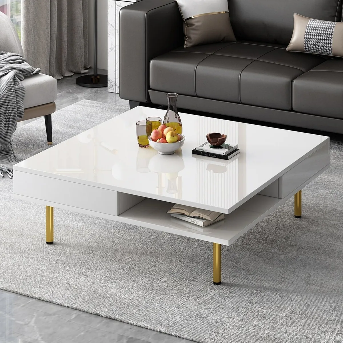 VENTITAS HOME - Mesa de Centro Emma Ventitas Home High Gloss Blanco