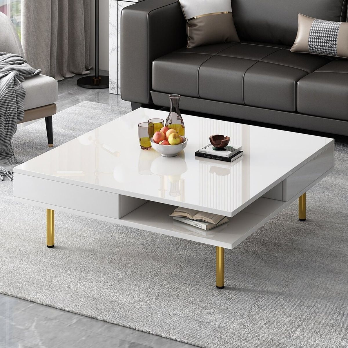 VENTITAS HOME - Mesa de Centro Emma Ventitas Home High Gloss Blanco