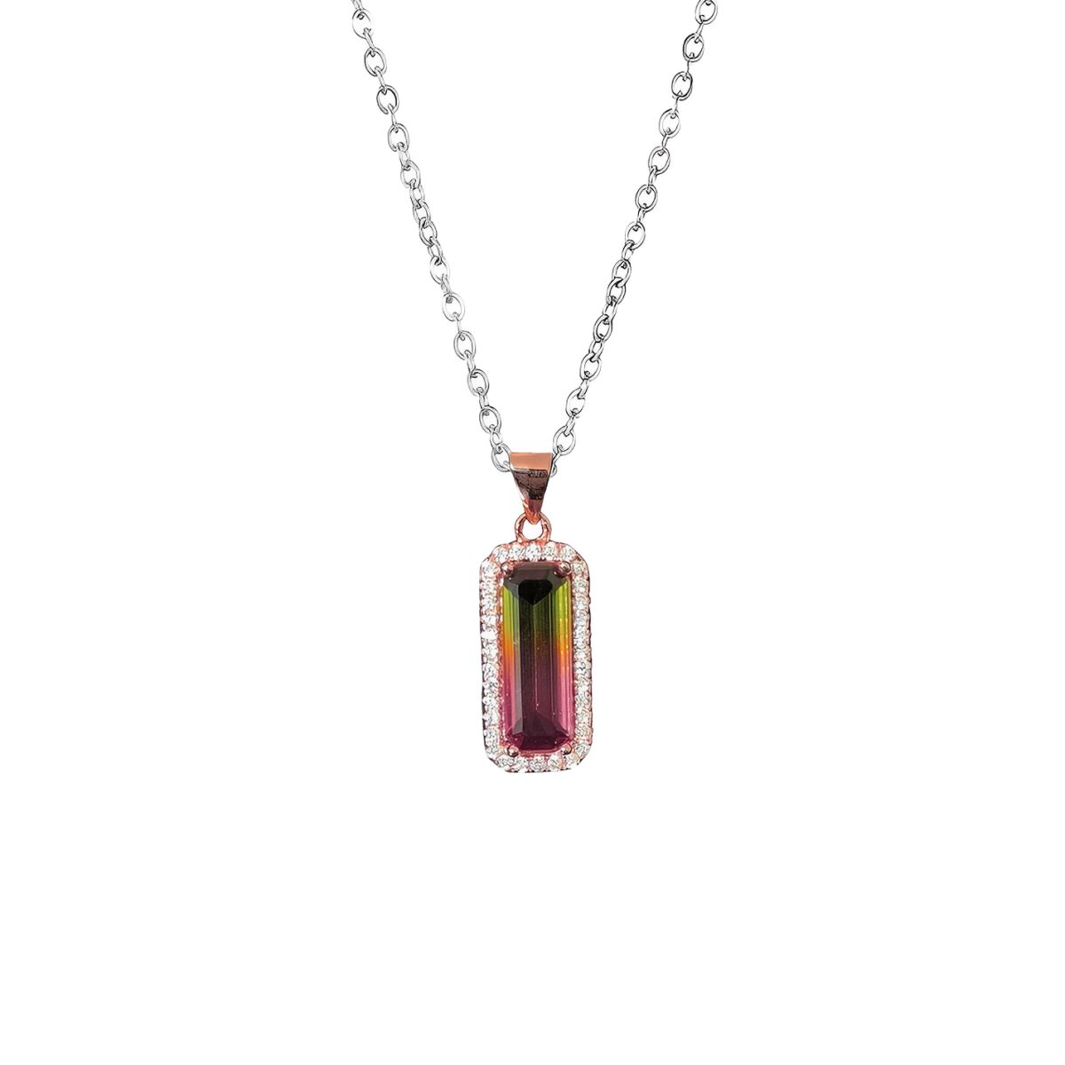 KARMY - Collar Mujer Rectangular Circones Joya Regalo Plata Oro Rosa