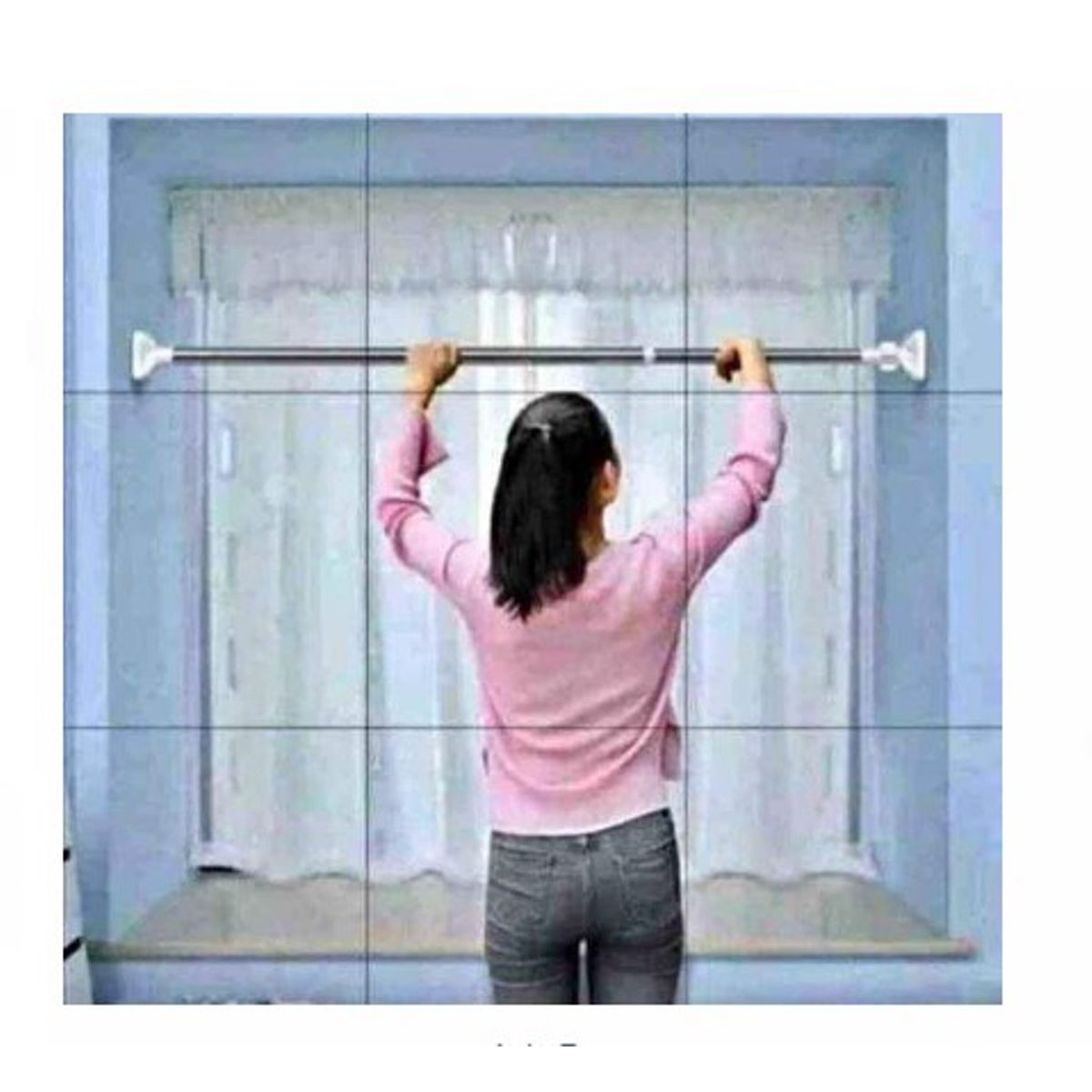 GENERICO - Barra de cortina de ducha extensible para baño A1