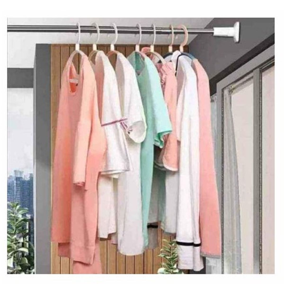 GENERICO - Barra de cortina de ducha extensible para baño A1