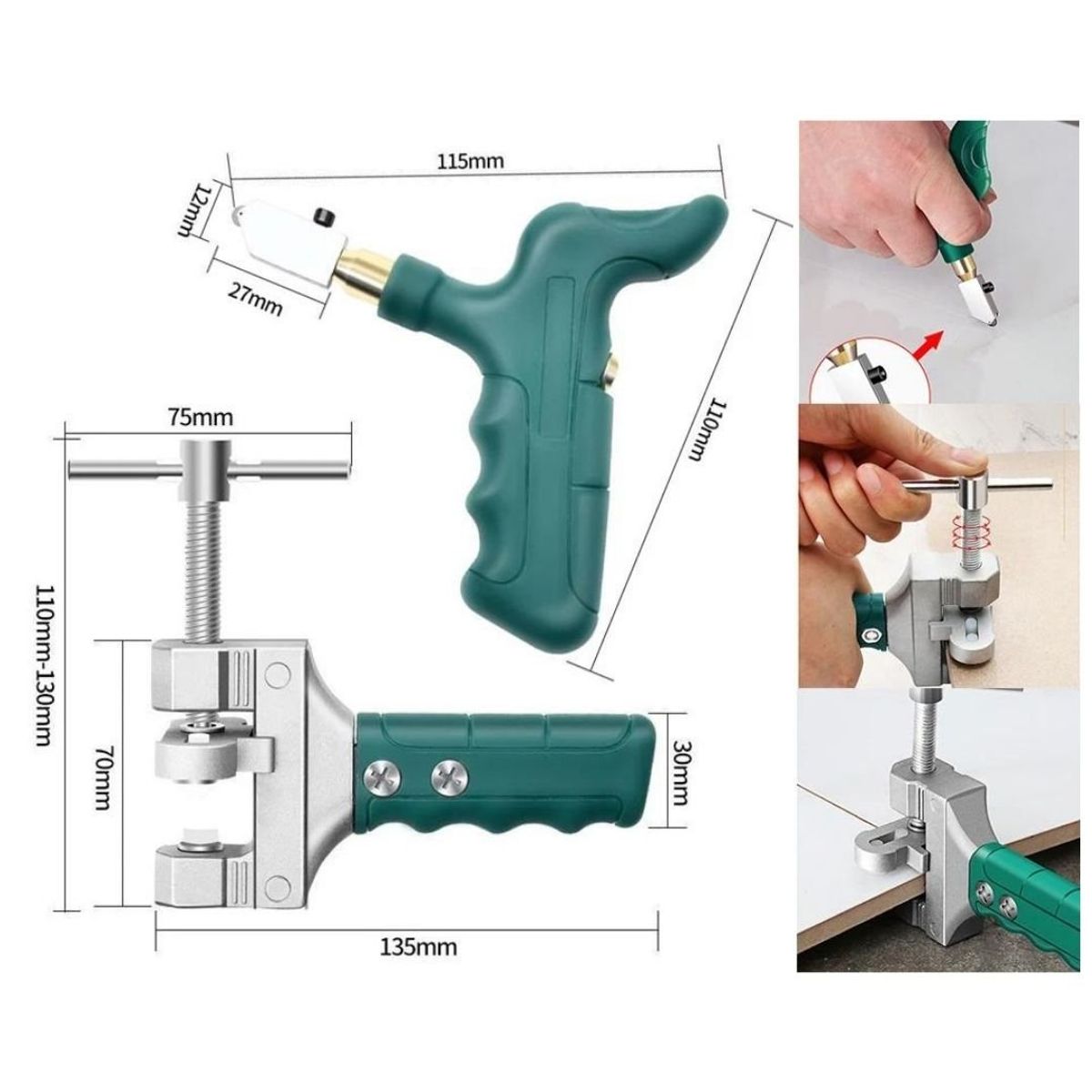 GENERICO - Set Cortador De Vidrios Y Cerámicas Multifuncional