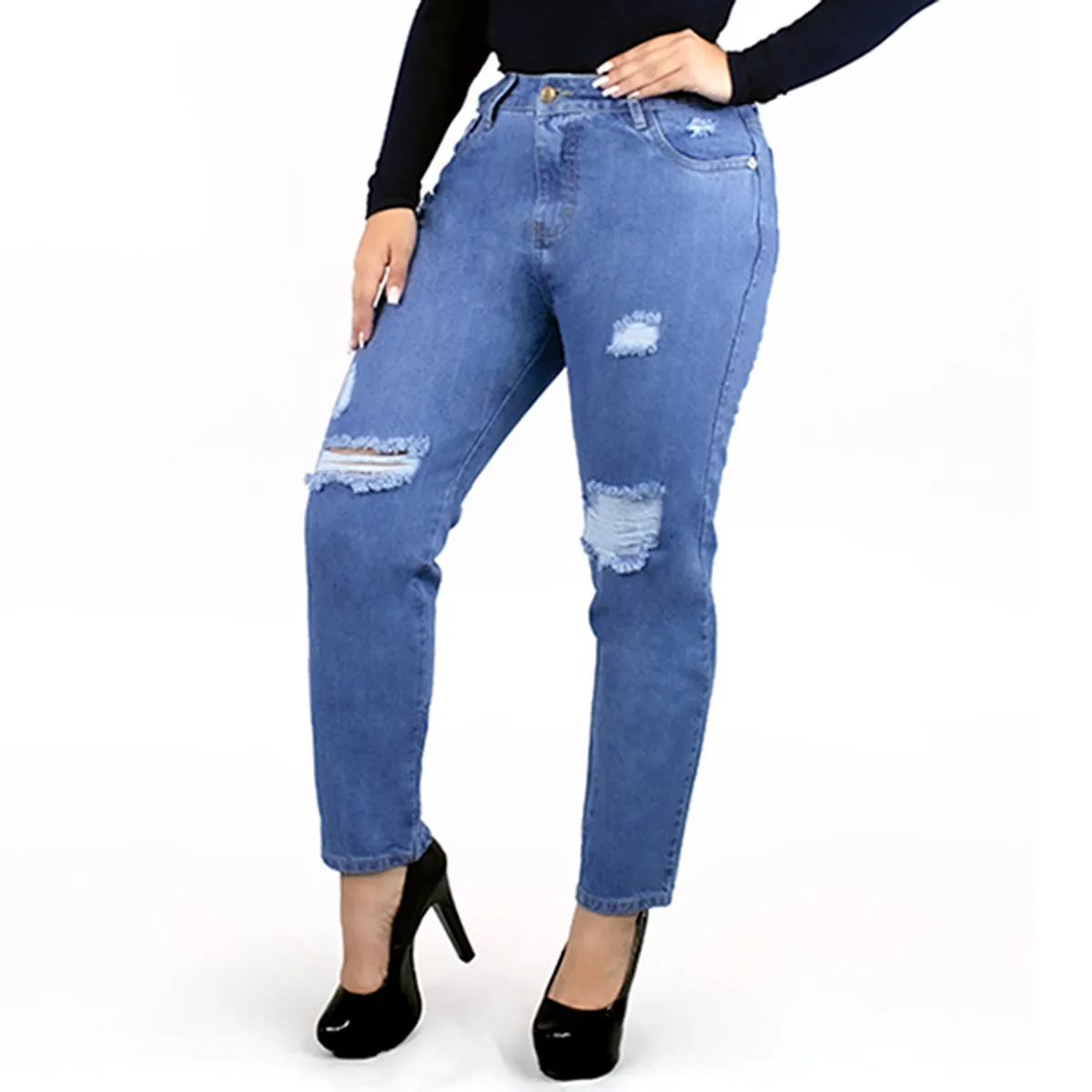 TANSY - PANTALON JEAN PARA MUJER -BRIYIT TANSY  - CELESTE VERDOSO