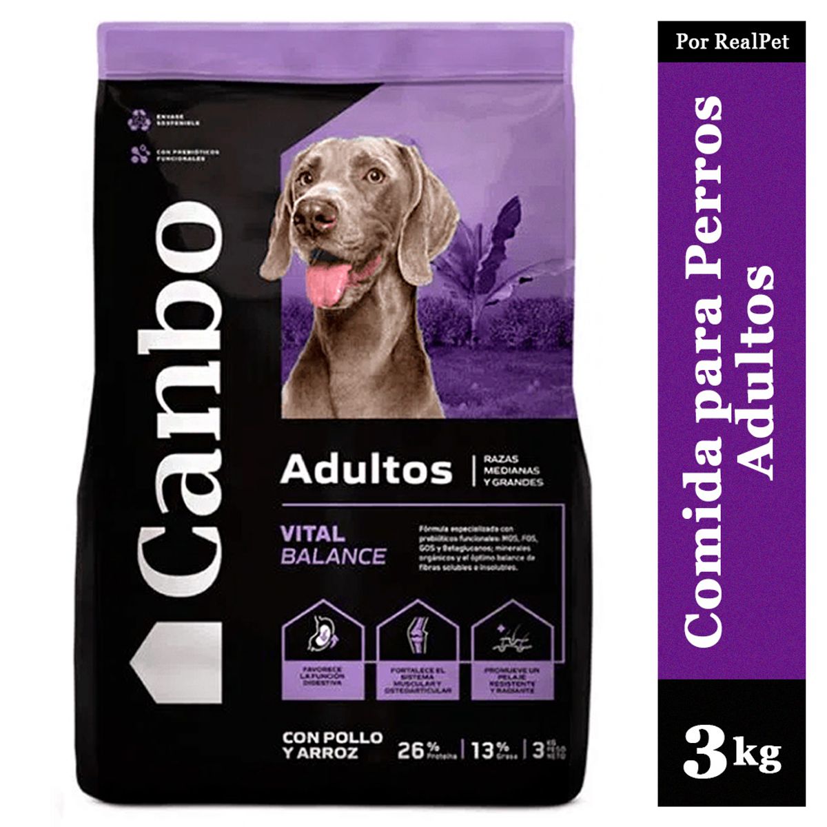CANBO - Comida Perro Adulto Mediano Grande Canbo Balance Pollo 3 kg