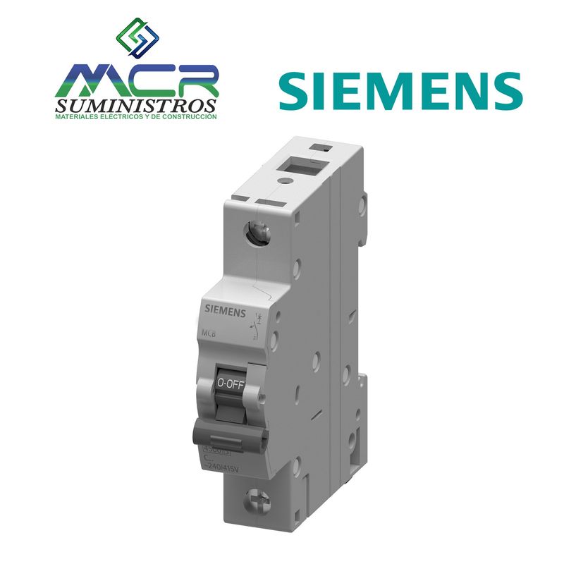 SIEMENS - INTERRUPTOR TERMOMAGNETICO 1 POLO 50 AMPERIOS 240VAC SIEMENS