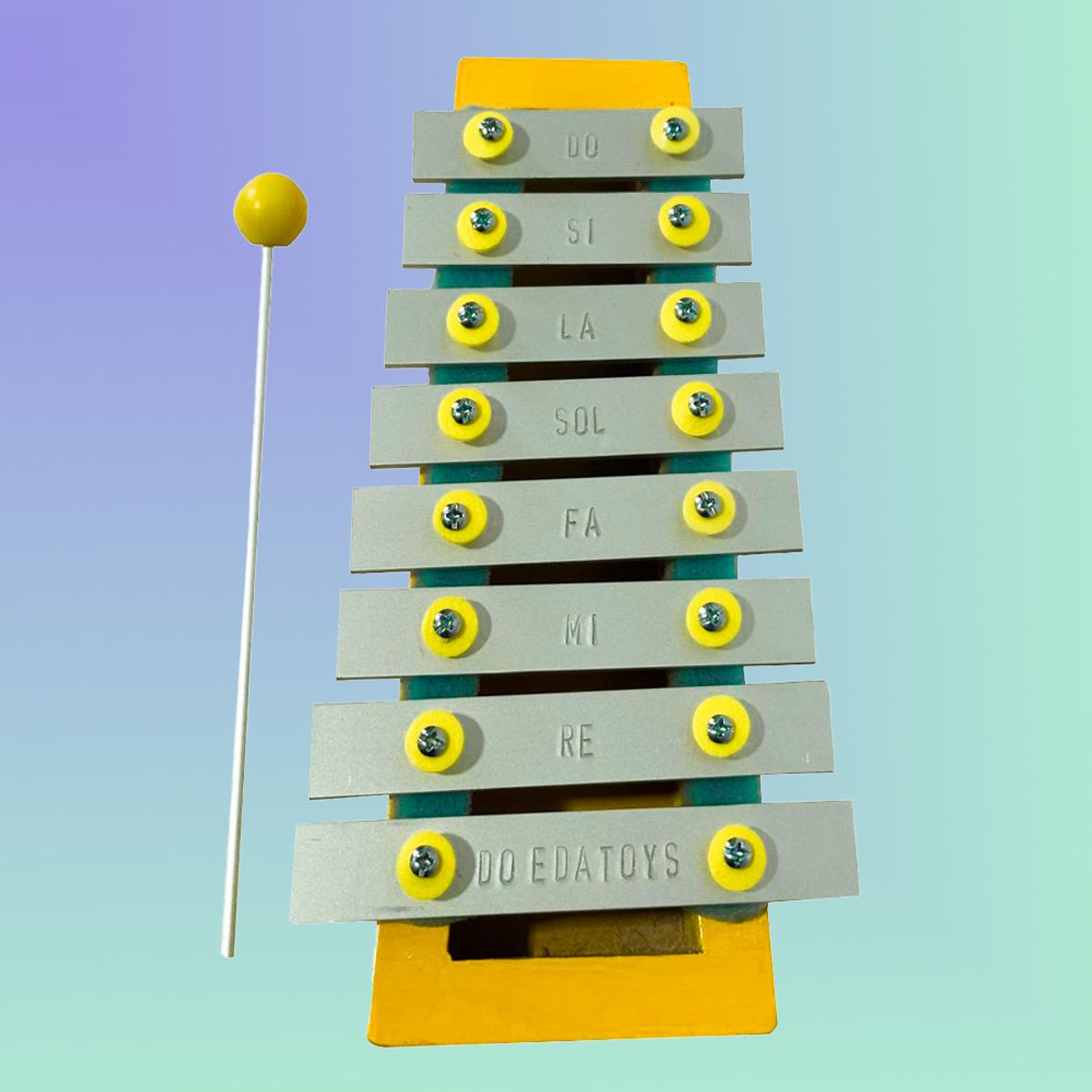 GENERICO - Xilófono 8 Notas con Base de Madera y Baquetas - Amarillo