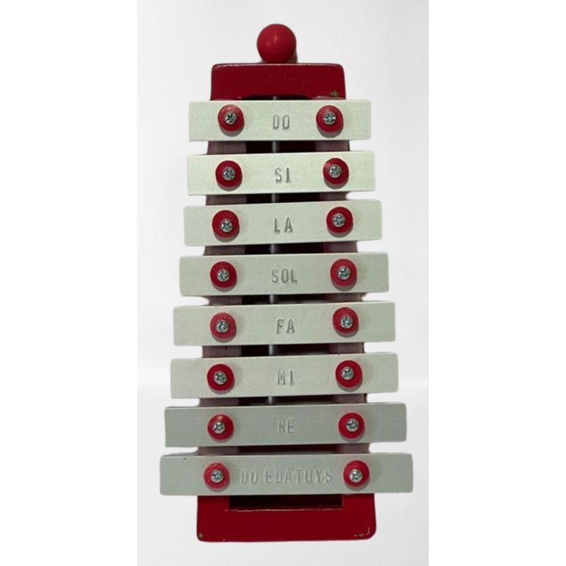 GENERICO - Xilófono 8 Notas con Base de Madera y Baquetas - Rojo