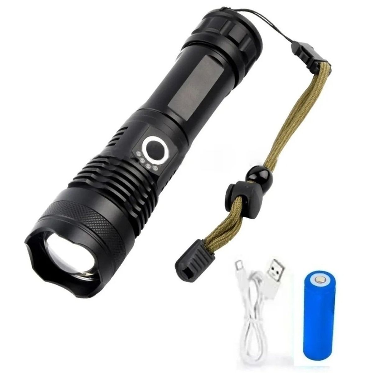 CAFINI - Linterna de Mano Cafini Led Profesional Recargable Usb Zoom