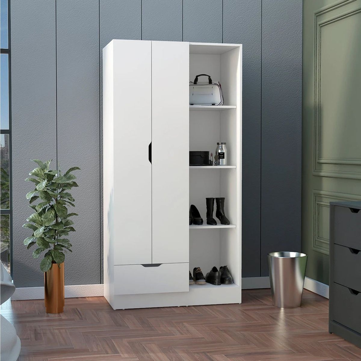 VENTITAS HOME - Ropero Minimalista América Ventitas Home Blanco