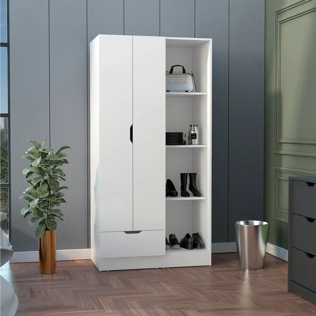 VENTITAS HOME - Ropero Minimalista América Ventitas Home Blanco