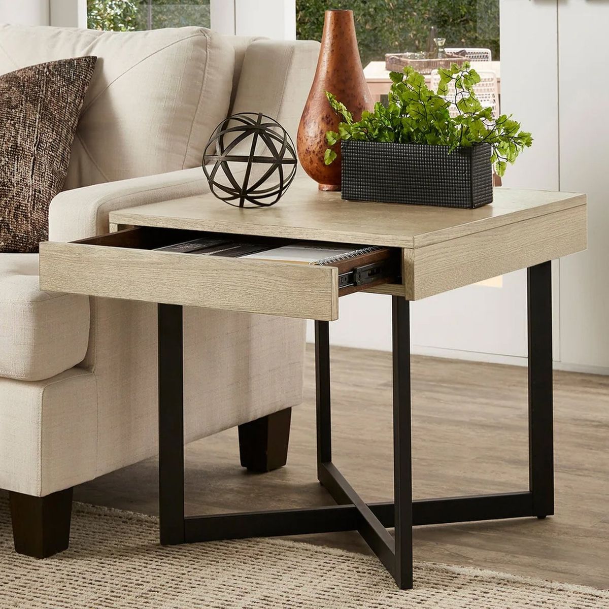 VENTITAS HOME - Mesa Auxiliar Industrial Danae Ventitas Home Color Rovere