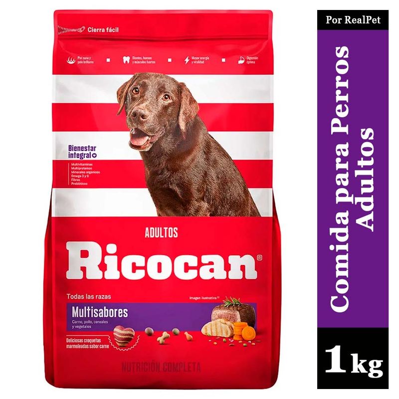 GENERICO - Comida Perro Ricocan Multisabores Carne Pollo Toda Raza 1 kg