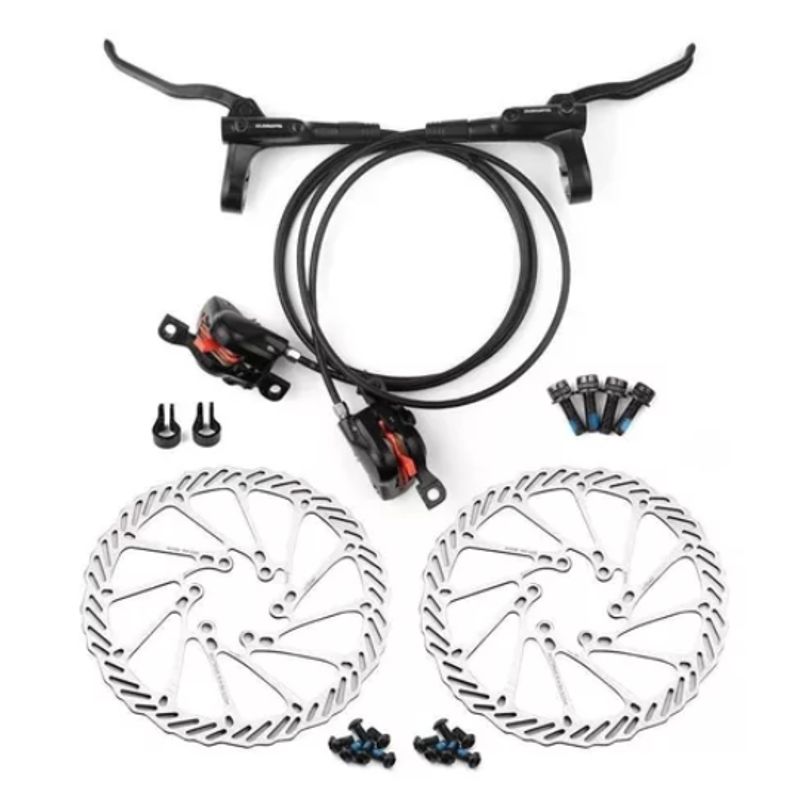 SHIMANO - Frenos hidráulicos shimano mt200 para bicileta + discos