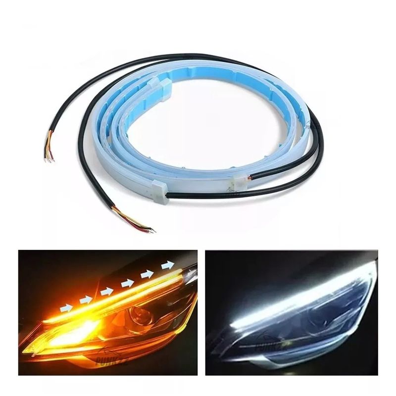 GENERICO - 60cm Par Tira Led Drl Flexible Direccional Secuencial Auto