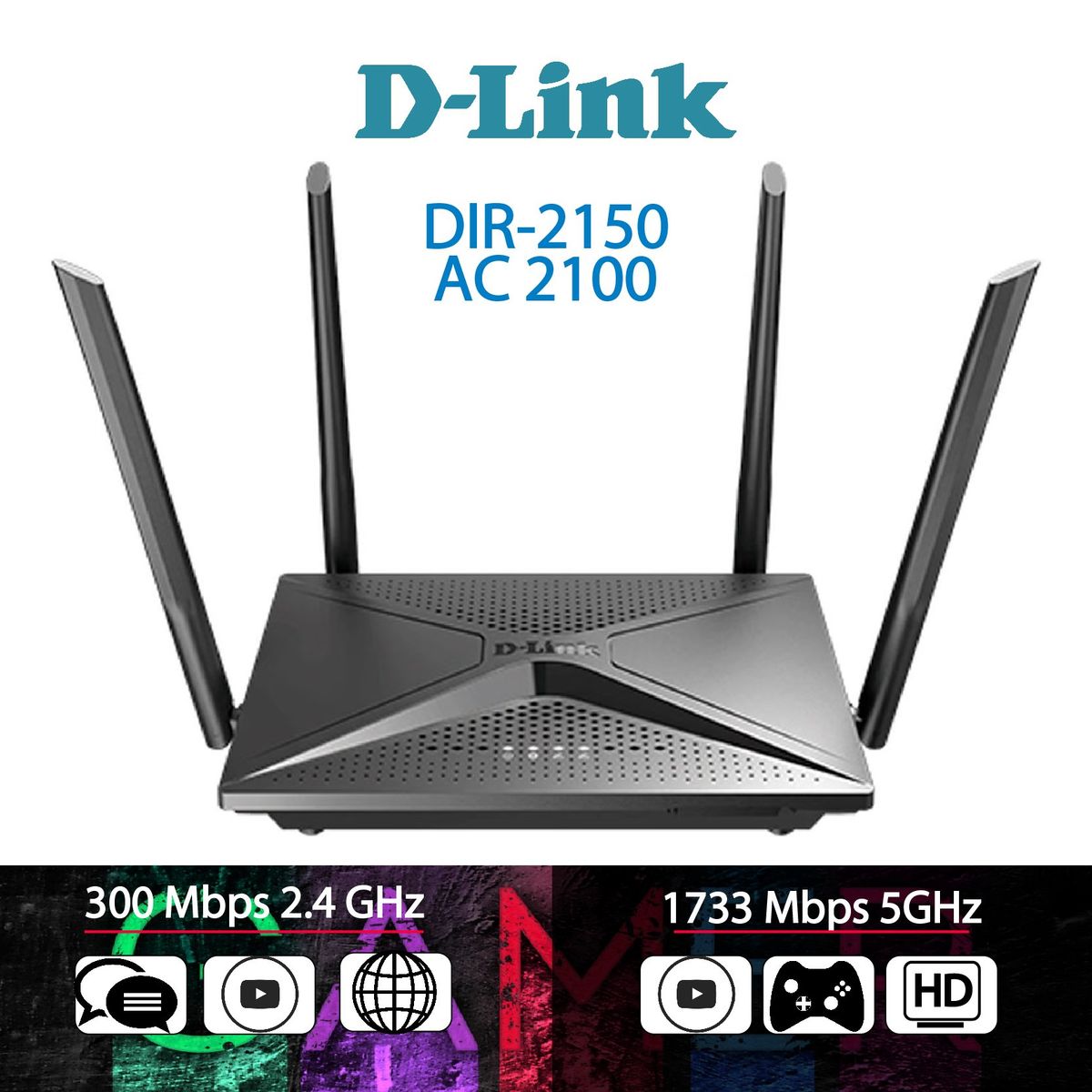 DLINK - ROUTER D-LINK DIR-2150 Alta Potencia AC 2100 2.4GHz y 5GHz