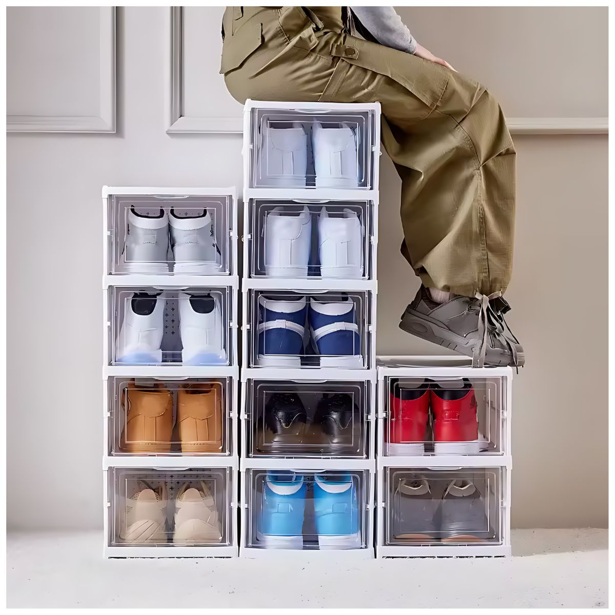 GENERICO - Zapatera De 6 niveles Plegable Acrílico