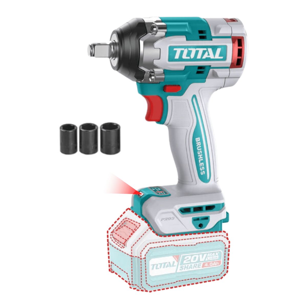 TOTAL TOOLS - Llave de impacto 500nm 20v Total
