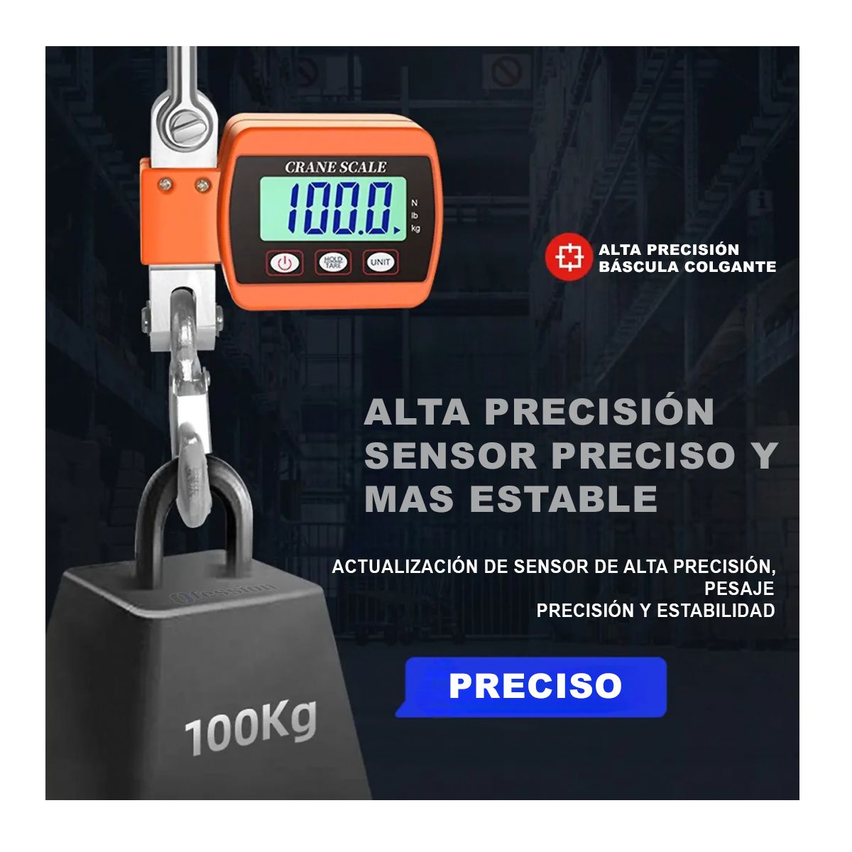 GENERICO - Crane Scale bascula tipo grúa 500kg balanza con gancho