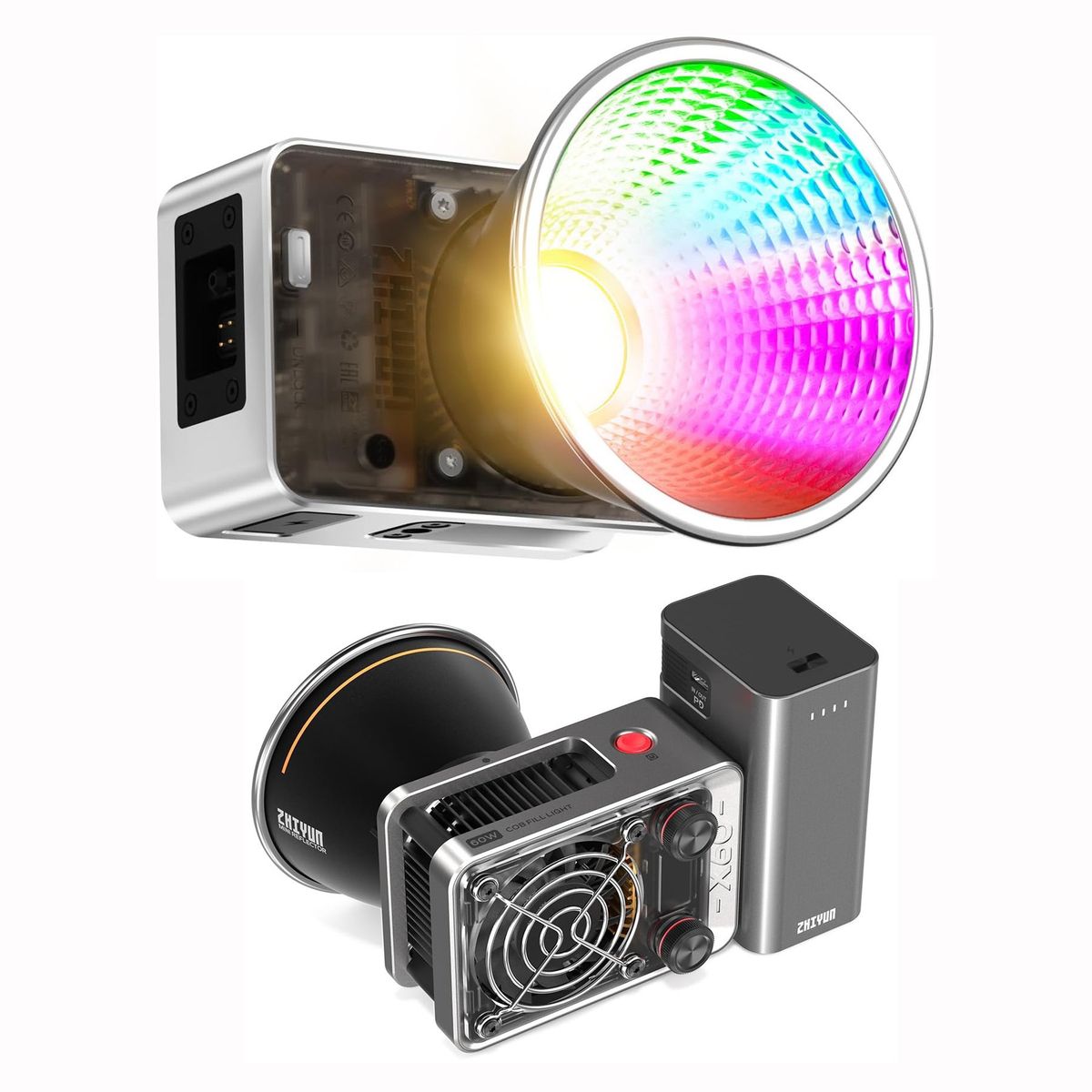 ZHIYUN - Zhiyun Molus X60 RGB Luz de video COB de 60W Montaje Bowens - PRO Kit