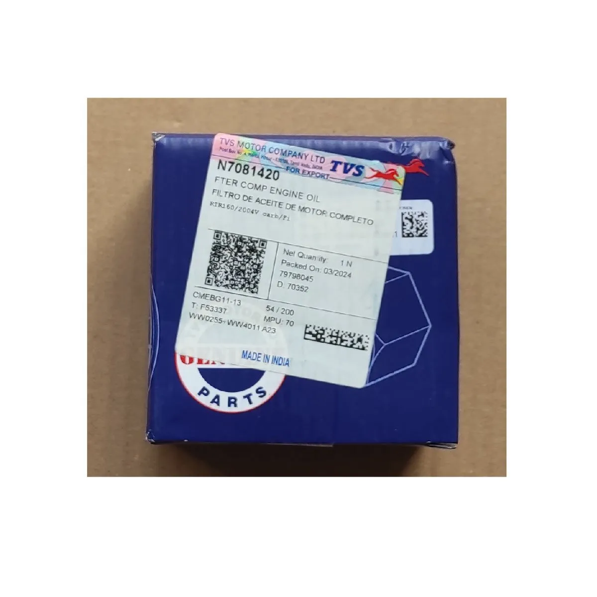 TVS - Filtro de Aceite Original TVS Apache RR 310