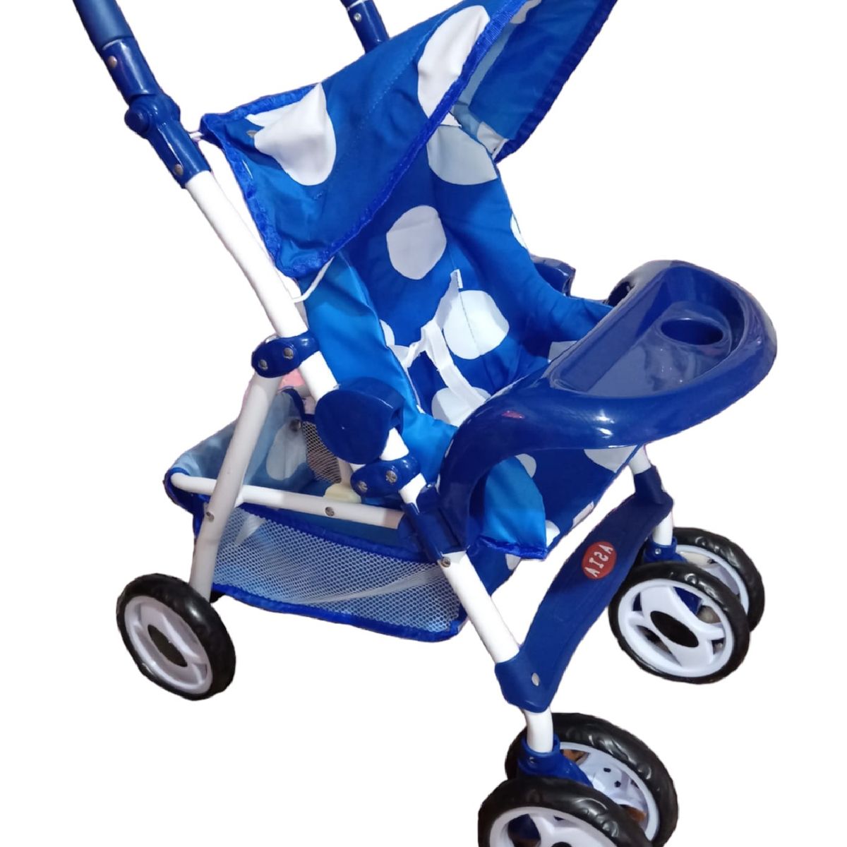 GENERICO - DIVERTIDO COCHE DE MUÑECA  CON BANDEJA AZUL