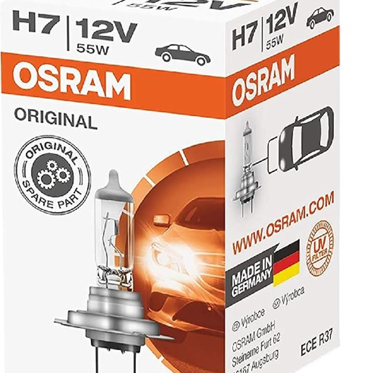 OSRAM - Foco H7 2 Unidades  Halógeno 12V 55W PX26d