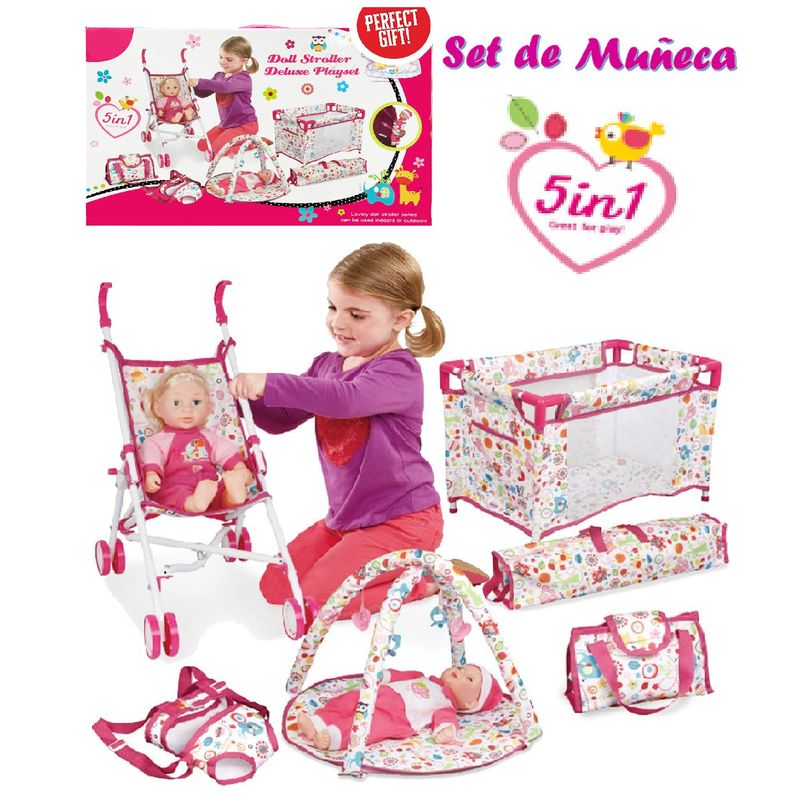 GENERICO - SET DE JUEGO DE MUÑECA 5 EN 1