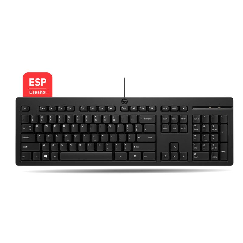 HP - Teclado HP 125 con Cable color Negro Español