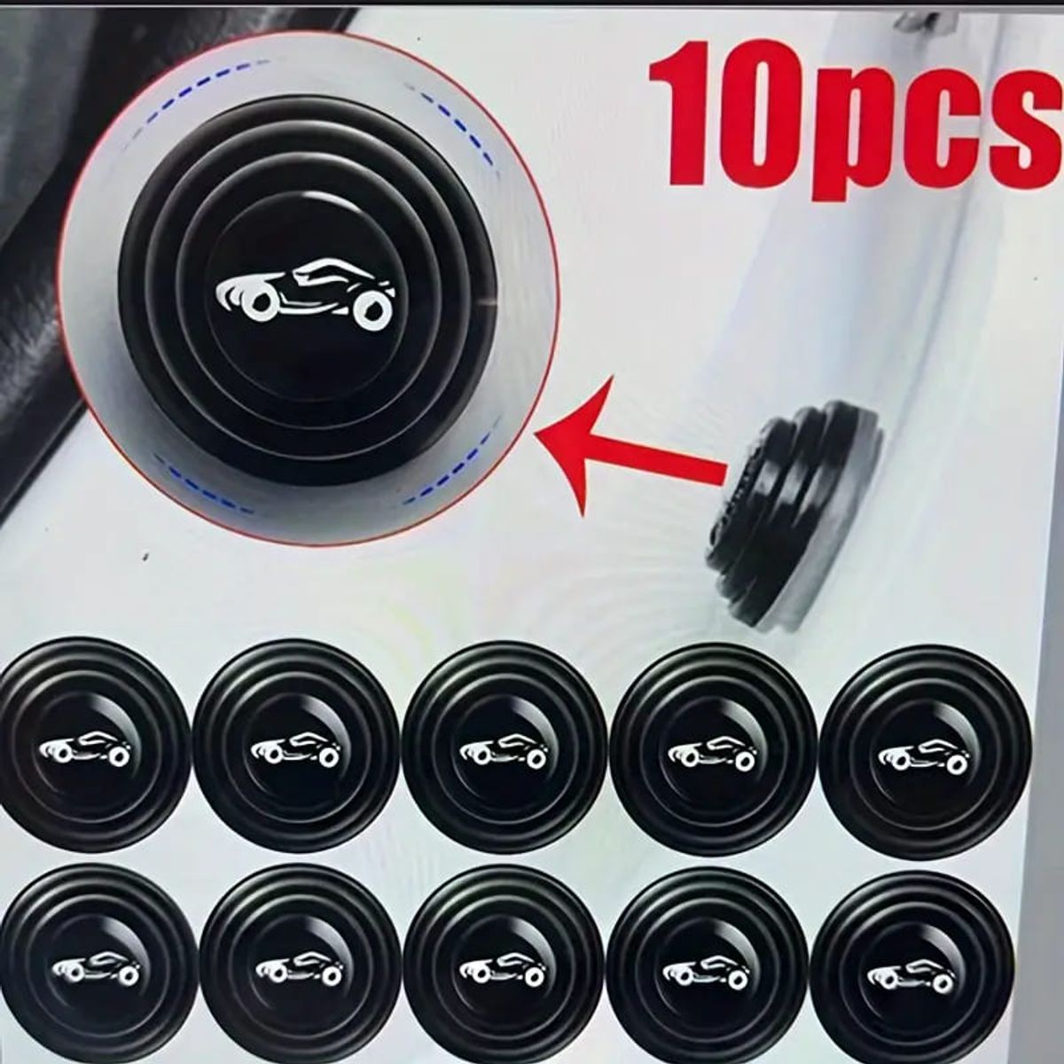 MEGIMPERU - 10 Almohadillas Amortiguadoras de Silicona para Puerta Auto