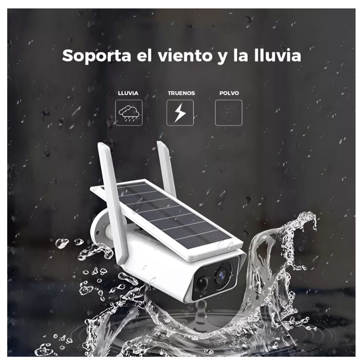 SEISA - Cámara de Seguridad con Panel Solar WiFi FHD 1080P Visión Nocturna Lantun ABC-Q1