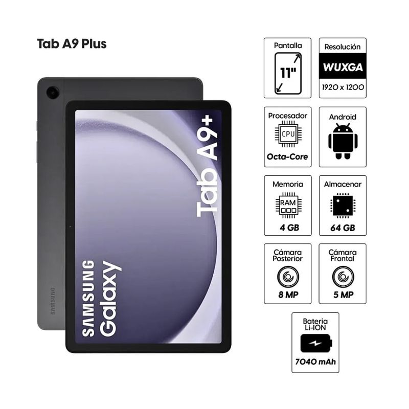 SAMSUNG - Tablet Samsung Galaxy Tab A9 Plus 11 4GB RAM 64GB Graphite