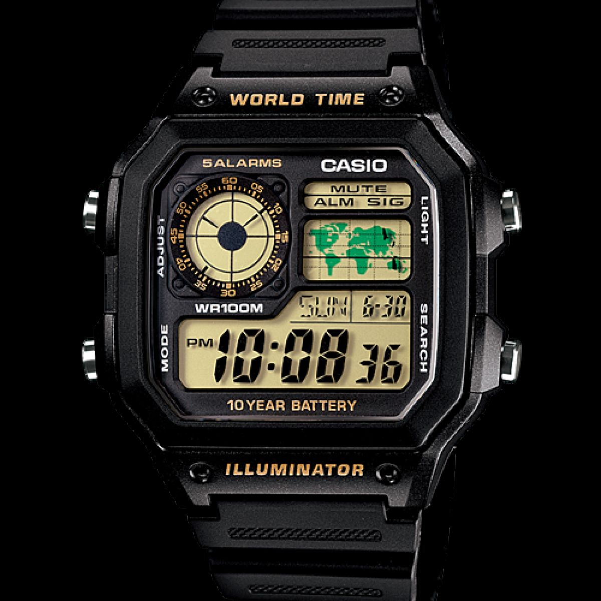 CASIO - RELOJ CASIO WORLD TIME AE-1200WH-1B