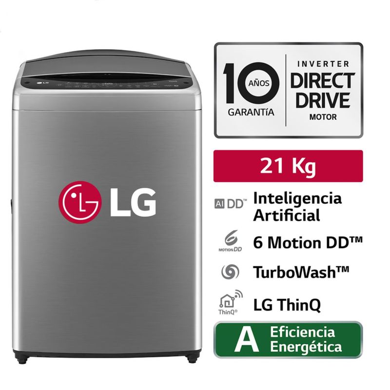LG - LAVADORA LG - WT21VV6 21KG AI DD CARGA SUPERIOR