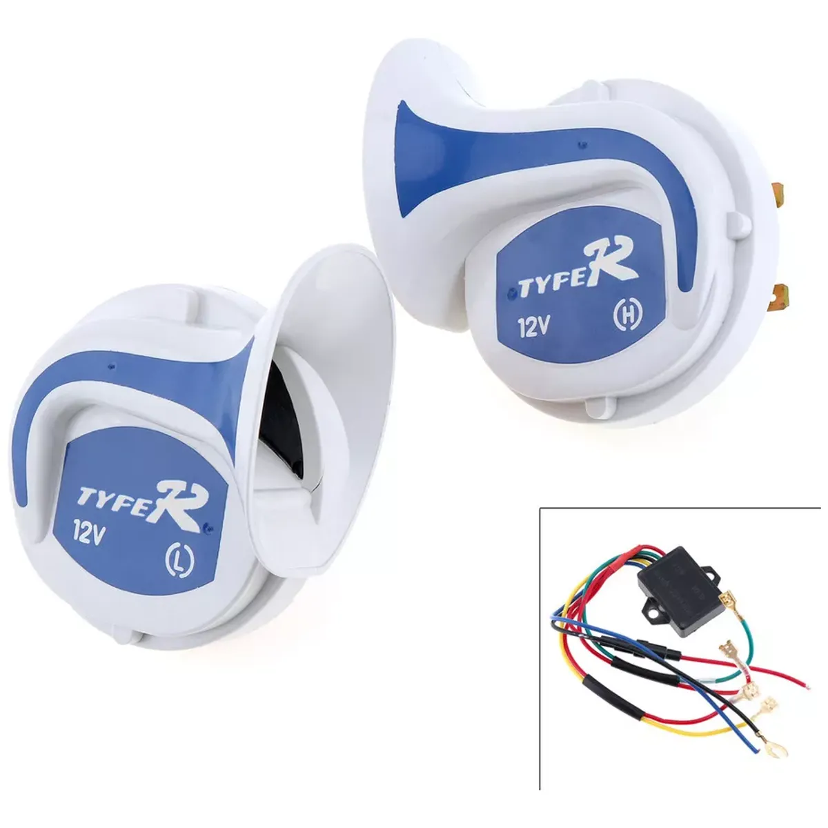 GENERICO - Bocina Claxon Corneta caracol 18 Sonidos Eco Auto Moto