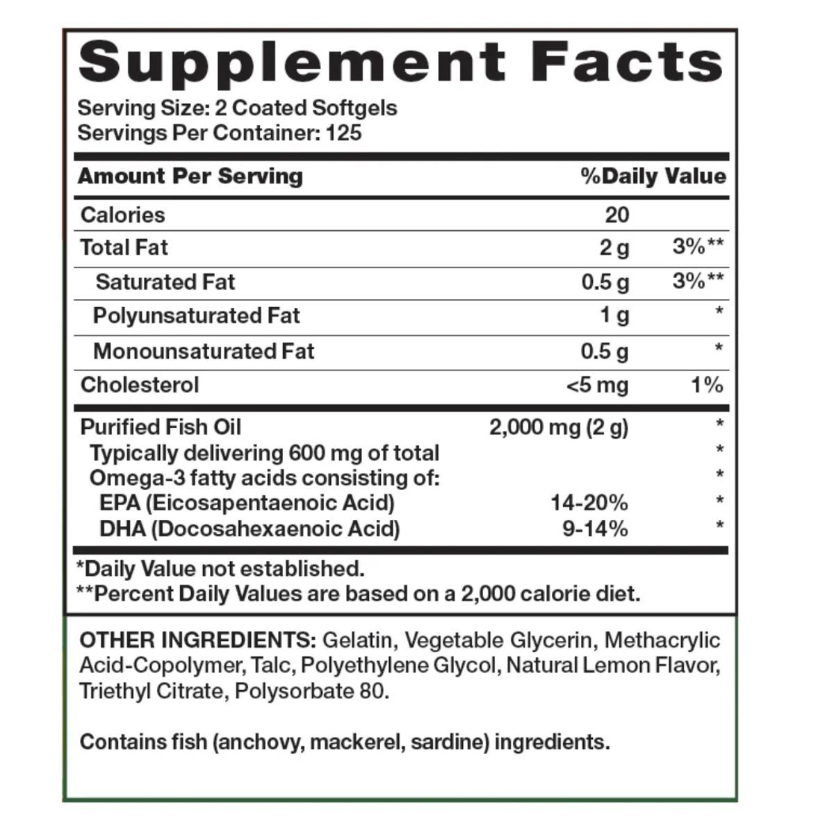 NATURE'S TRUTH - Omega 3 Fish Oil Nature's Truth - 250 cápsulas