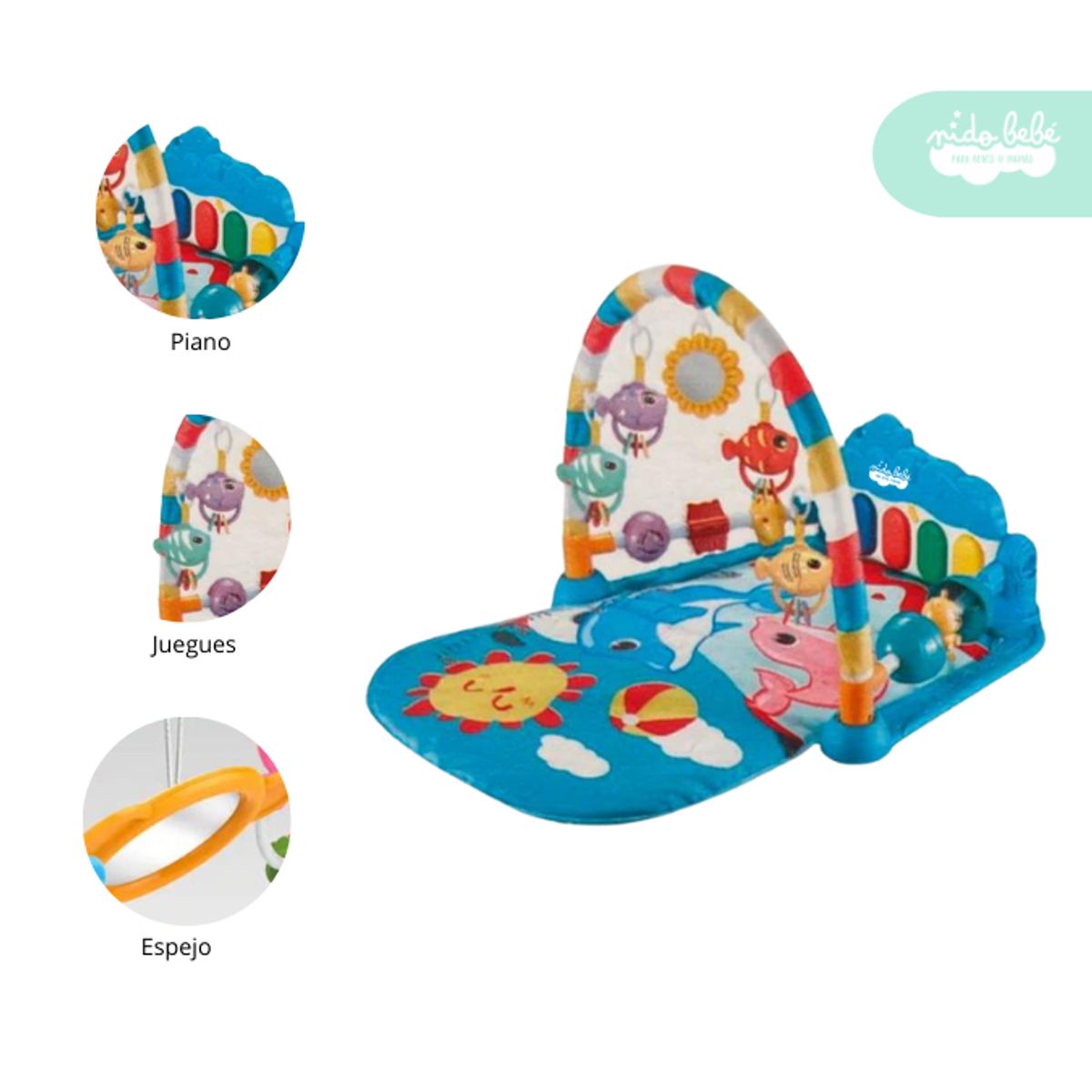 GENERICO - Gimnasio Piano musical de Bebé Color Ocean Blue