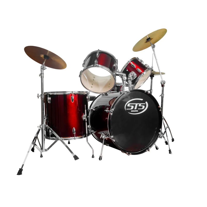 STS - Batería Acústica STS de 5 piezas color Rojo