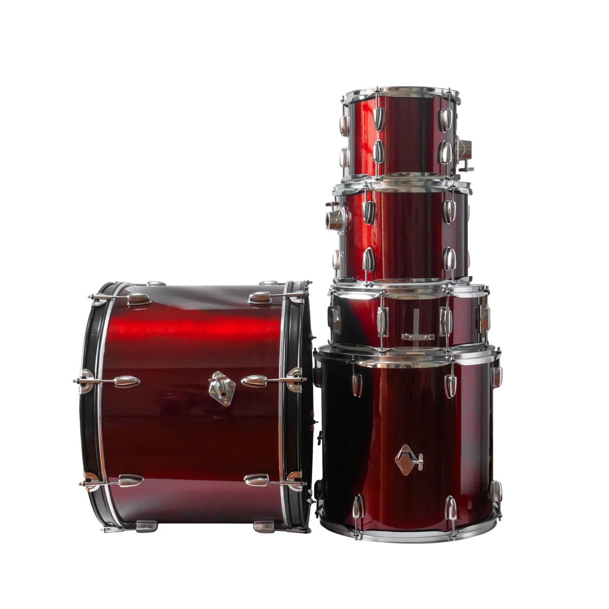 STS - Batería Acústica STS de 5 piezas color Rojo