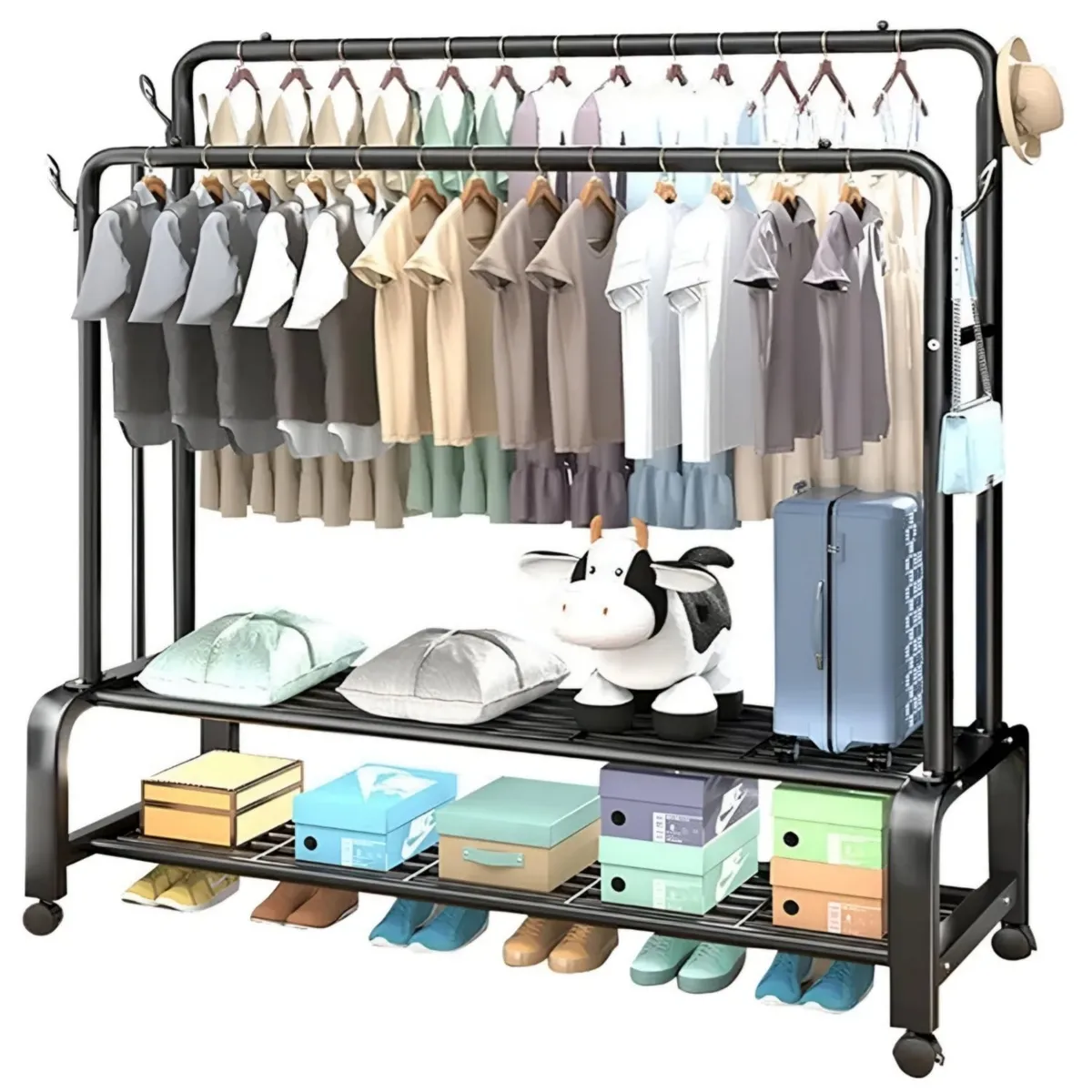 GENERICO - Perchero organizador doble barra reforzada